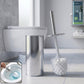 Toilet cleaning brush with sturdy fibers and long handle for deep cleaning in bathrooms