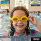 bright colorful kids swimming goggles with adjustable strap