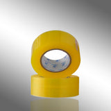A roll of transparent packing tape, 200 meters long, ready for heavy-duty packaging.