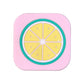 Close-up view of textured surface on silicone lemon drink coaster