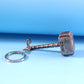 Metal hammer keychain with sturdy metal ring holding keys