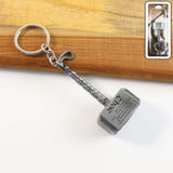 Big metal hammer shape alloy keychain holding keys