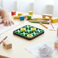 Close-up of sturdy Tic Tac Toe game pieces with interlocking design