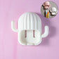 Wall mounted cactus toothbrush holder with dust-proof cover protecting toothbrushes