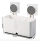Toothbrush organizer mounted neatly on bathroom wall space saver