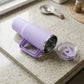 Drink tumbler showing handle and lid