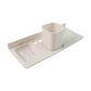 Wall-mounted bathroom organizer installed in a modern bathroom setup.