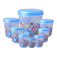 Stackable transparent air tight containers showcasing their secure seals.