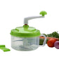 Overhead view of the versatile Manual Food Processor with various attachments.