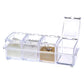 Kitchen counter with a stylish acrylic spice organizer.