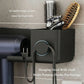 Hair dryer hanging rack with additional storage compartments and hook