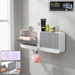 Wall mounted bathroom storage organizer with 4 compartments and soap holder