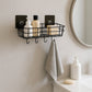 Wall-mounted metal wire storage basket ideal for kitchen or bathroom