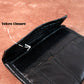 Luxury genuine leather bi-fold wallet open to display compartments
