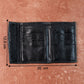 Premium quality genuine leather bi-fold wallet closed view