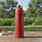 Classic cylindrical red water bottle made from stainless steel