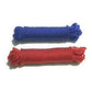 Hand holding a segment of the strong, flexible multipurpose rope in mixed hues.