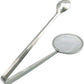 Multi-functional frying filter spoon demonstrating oil draining.