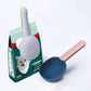 Pet food scoop with handle clip design, made from food-grade ABS plastic.