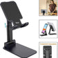 Compact, folded portable mobile stand, ideal for travel.