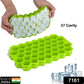 ChillPour silicone ice cube tray filled with perfectly formed ice cubes.
