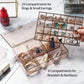 Open acrylic jewelry storage showing 24 small and 6 large compartments.