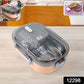 Leak-proof lunch box front view with secure locking clips