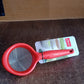 Angled view of green tea strainer with fine mesh on white background