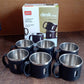 Stainless steel desk mug showcasing ergonomic handle and sleek design