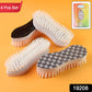 Curved fabric scrub brushes included in laundry brush set for clothes washing