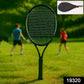 Player holding lightweight tennis racket outdoors during casual play