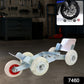 Motorcycle front tyre roller stand showing adjustable heavy-duty metal frame