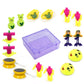 Brightly colored friction powered toy vehicles promoting active play.