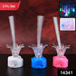 Close-up of fiber optic flower lamp glowing in changing LED colors