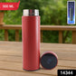 Red insulated water bottle showing smart LED temperature screen.