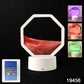 LED sand art lamp casting calming colored light creating a tranquil desktop ambiance