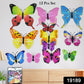 Close-up of colorful 3D butterfly wall stickers showcasing details