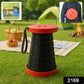 Compact portable telescopic folding stool with carry handle attached