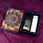 Luxury designer gift box containing Kulfi Almonds and stainless steel bottle