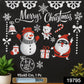 Bright Christmas decorative wall sticker featuring gifts and snowflakes