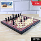 Foldable magnetic chess board game set laid out for play