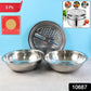 Stainless steel multifunction kitchen bowl set in use for washing vegetables