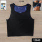 Man wearing men's sweat shaper tank top during intense workout session