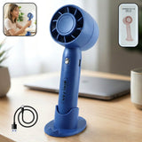 Portable rechargeable mini handheld fan with stable stand on table