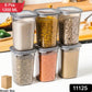 Stackable plastic kitchen storage containers set for pantry organization