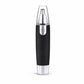 Hand holding the compact painless grooming device for nose and ear hair removal.
