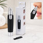 Front view of a sleek, battery-operated ear and nose hair trimmer by Calm & Curl.