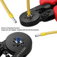 Ratchet ferrule crimping tool featuring ergonomic plastic handle and jaws