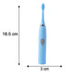 A diagram illustrating the dimensions of the electric toothbrush: 20cm length, 6cm breadth, 3cm height.
