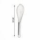 Close-up of small stainless steel balloon whisk showing balloon wires